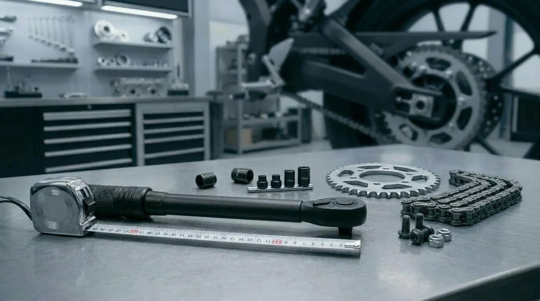 Comment serrer une couronne moto après pose d'une chaîne neuve ?