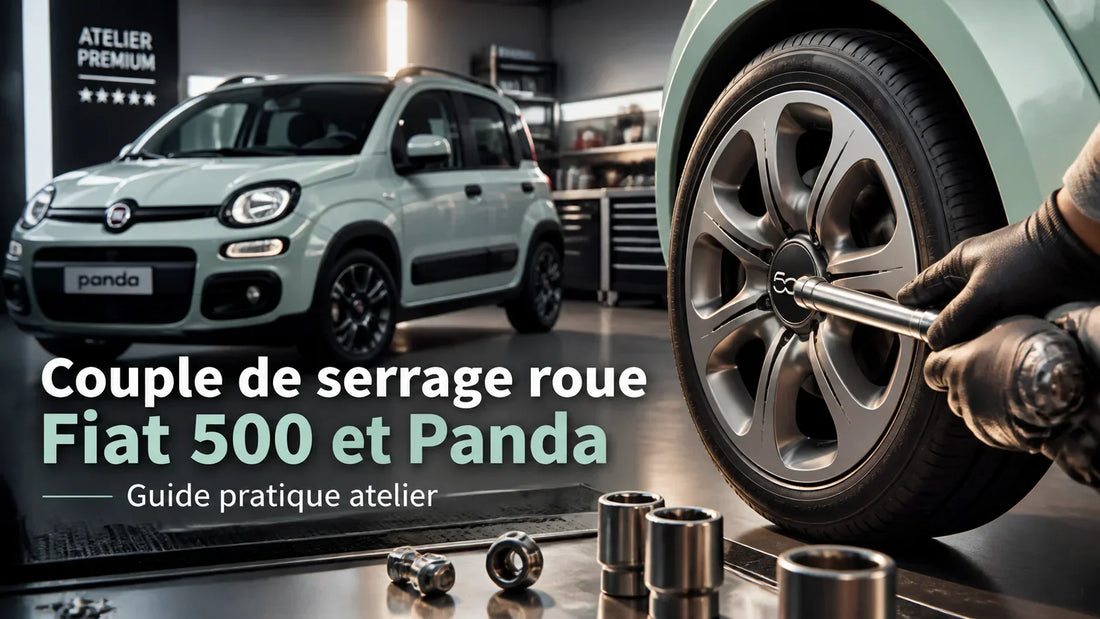 Couple de serrage des roues de Fiat 500 et Panda : valeurs et procédure