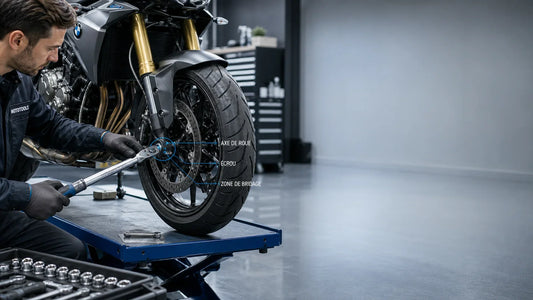 Quel couple de serrage pour un axe de roue moto ?