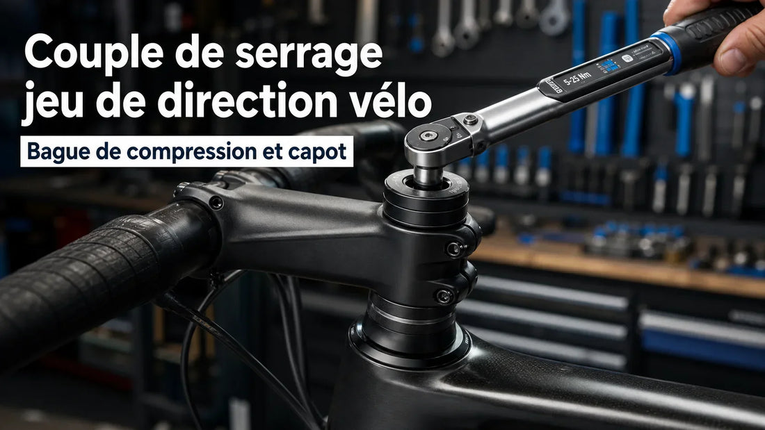 Couple de serrage du jeu de direction vélo : bague de compression et capot