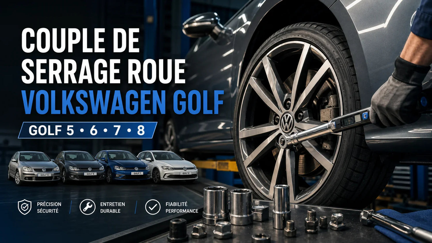 Couple de serrage roue Volkswagen Golf (5, 6, 7, 8)