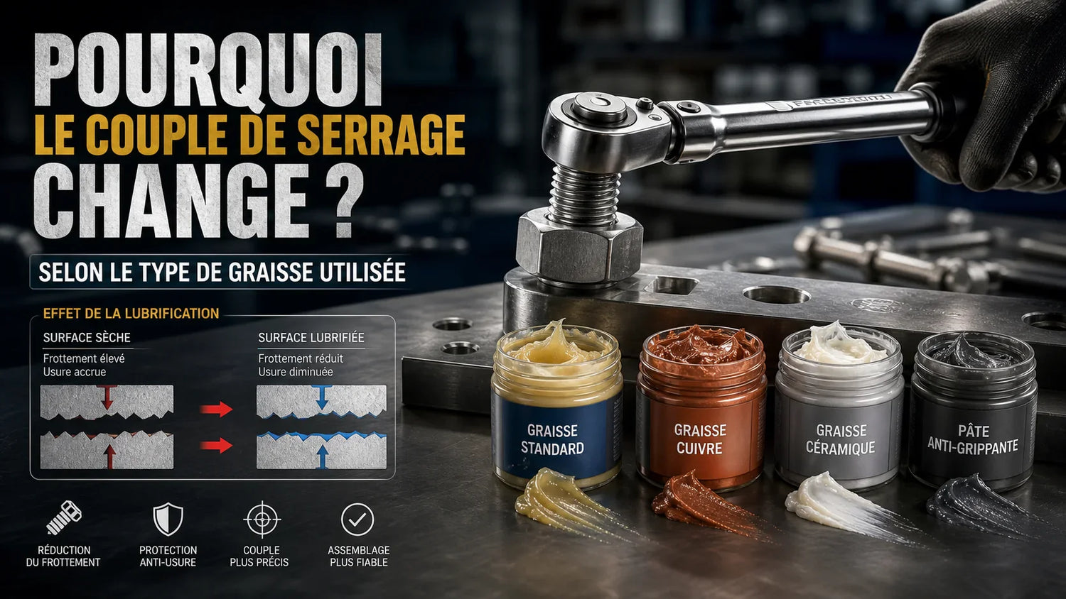 Pourquoi le couple de serrage change selon le type de graisse utilisée ?