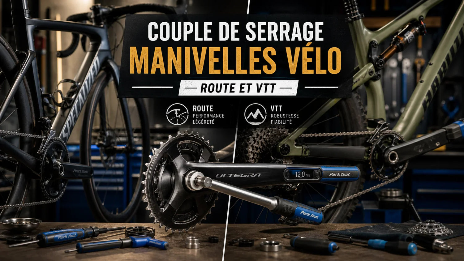 Couple de serrage manivelles vélo route et VTT
