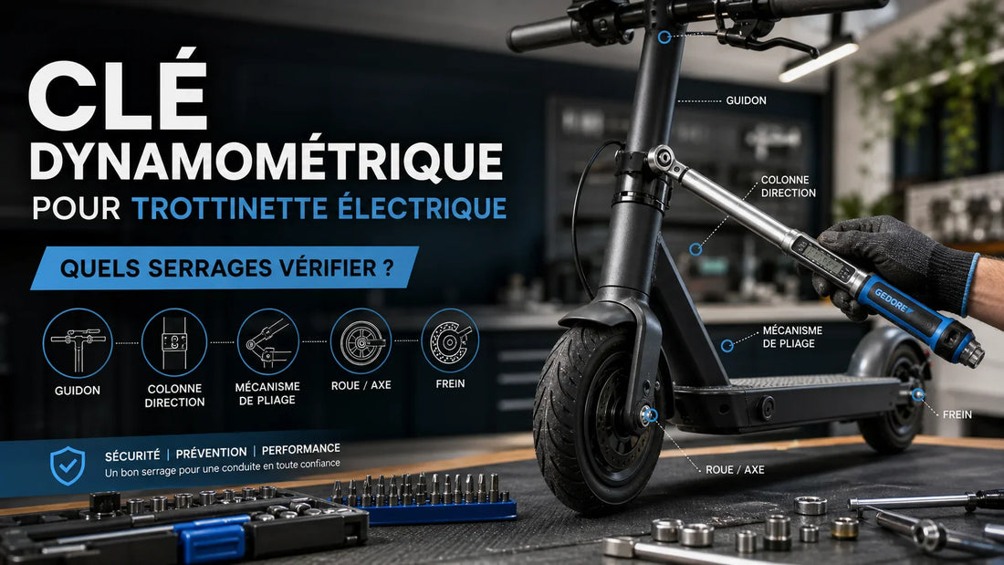 Clé dynamométrique pour trottinette électrique : quels serrages vérifier ?