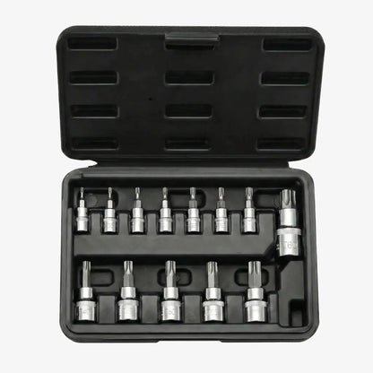 Coffret de douilles embouts Torx 1/4", 3/8" et 1/2" Acier Renforcé