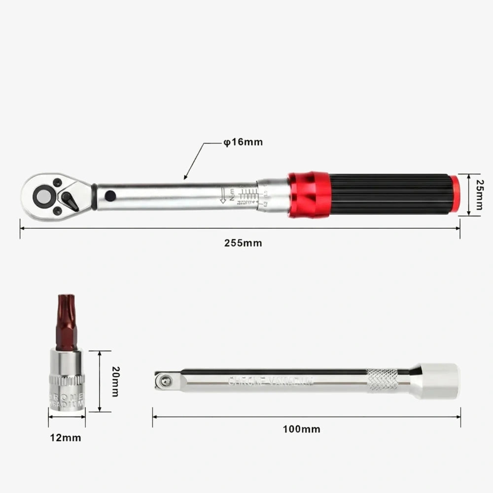 Clé Dynamométrique 1/4" Kit Entretien Vélo & Moto