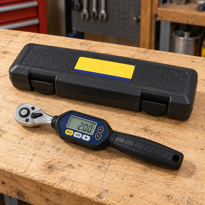 Clé Dynamométrique Digitale 1/4" Précision Micro-Serrage Vélo — coffret de rangement fermé