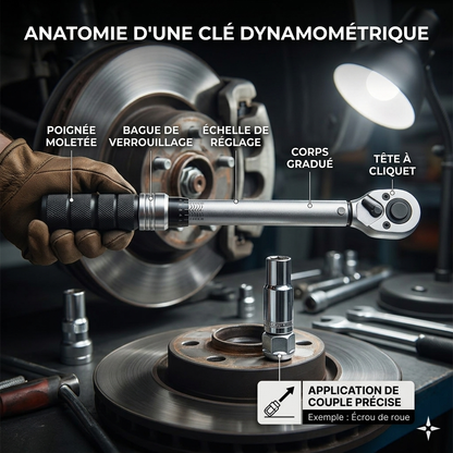 Clé Dynamométrique 1/2" L'Indispensable Maintenance Roues & Châssis — serrage des écrous de roue