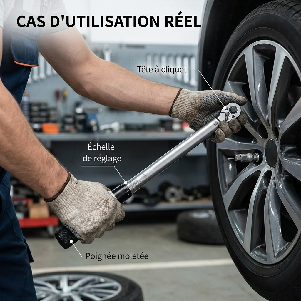 Clé Dynamométrique 1/2" L'Indispensable Maintenance Roues & Châssis — serrage des écrous de roue