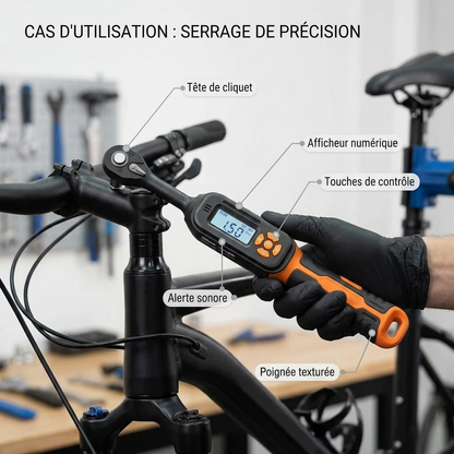 Clé Dynamométrique Digitale 3/8" Entretien Moto et Vélo — serrage de potence vélo