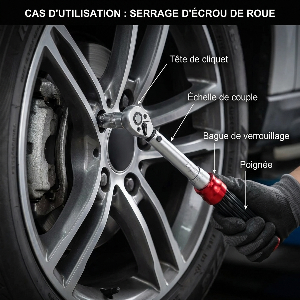 Clé Dynamométrique 1/2" L'Indispensable Maintenance Roues & Châssis — serrage des écrous de roue