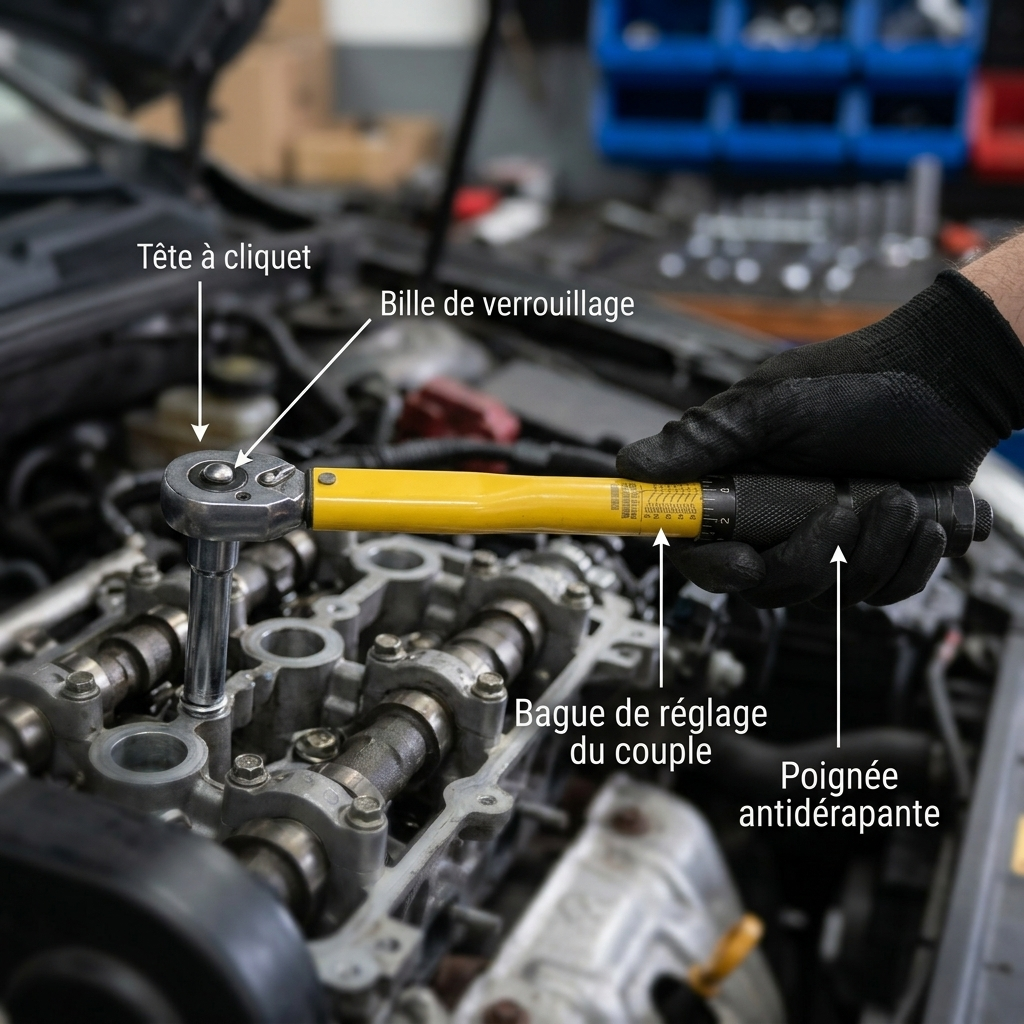 Clé Dynamométrique 3/8" Standard Universel Atelier — serrage de culasse