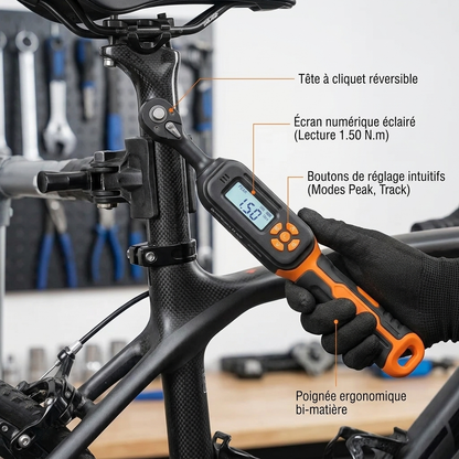 Clé Dynamométrique Digitale 3/8" Entretien Moto et Vélo — entretien vélo (1.50 N.m)
