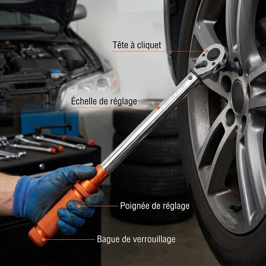 Clé Dynamométrique 1/2" Moteur & Trains Roulants — serrage des écrous de roue
