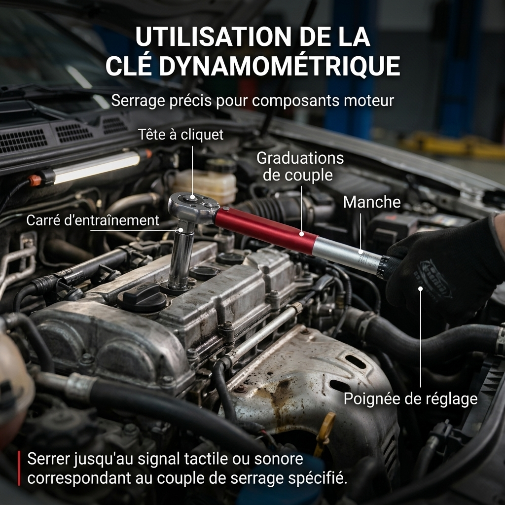 Clé Dynamométrique 3/8" L'Universelle Auto & Moto — serrage de culasse