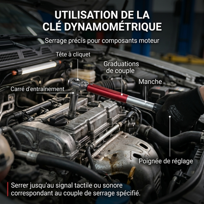 Clé Dynamométrique 3/8" L'Universelle Auto & Moto — serrage de culasse
