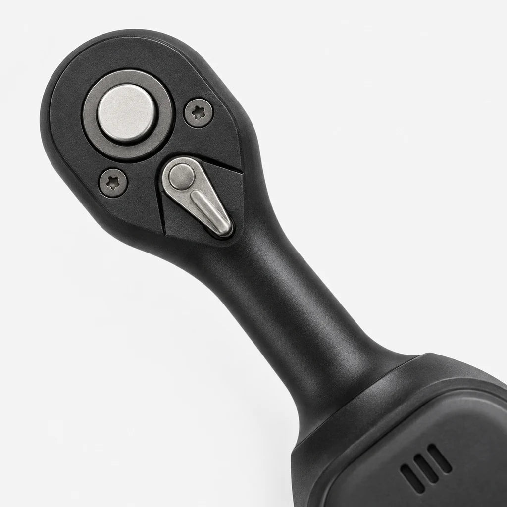 Clé Dynamométrique Digitale 1/4" Kit Précision Ultime — détail de la tête à cliquet réversible